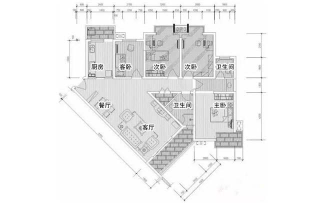 帶尖角的戶型